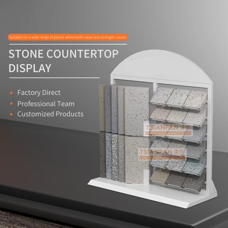 Countertop tile display rack placed on a stone desk-SRT075  SRT075