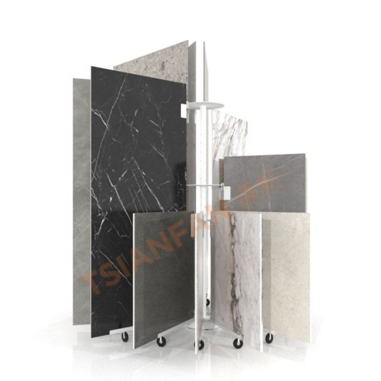 Page flipping design metal floor tile floor tile display stand-XZFY001-1  XZFY001-1