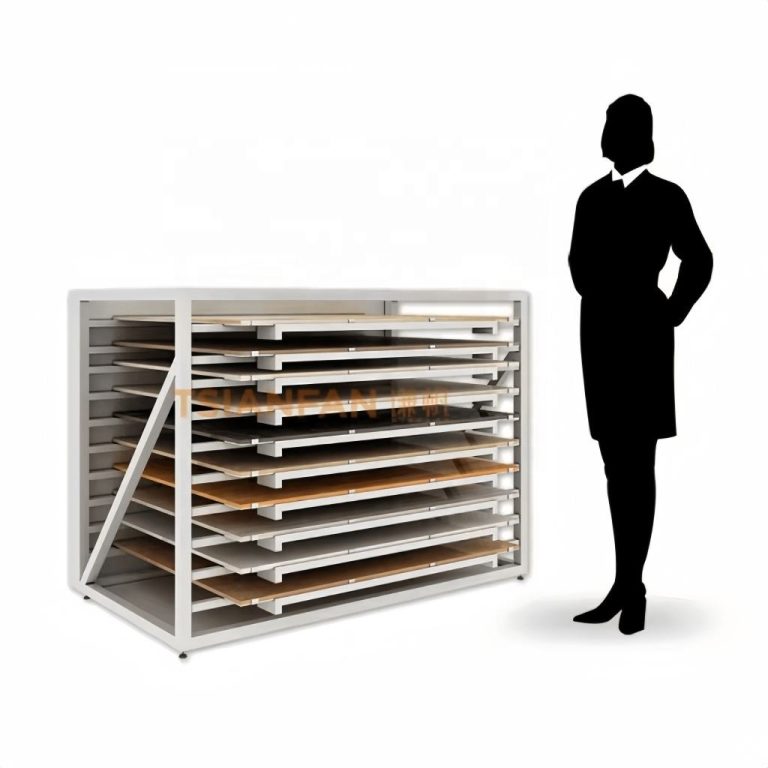 Corner Tile Display Unit with Rotating Shelves-CX001-12  CX001-12