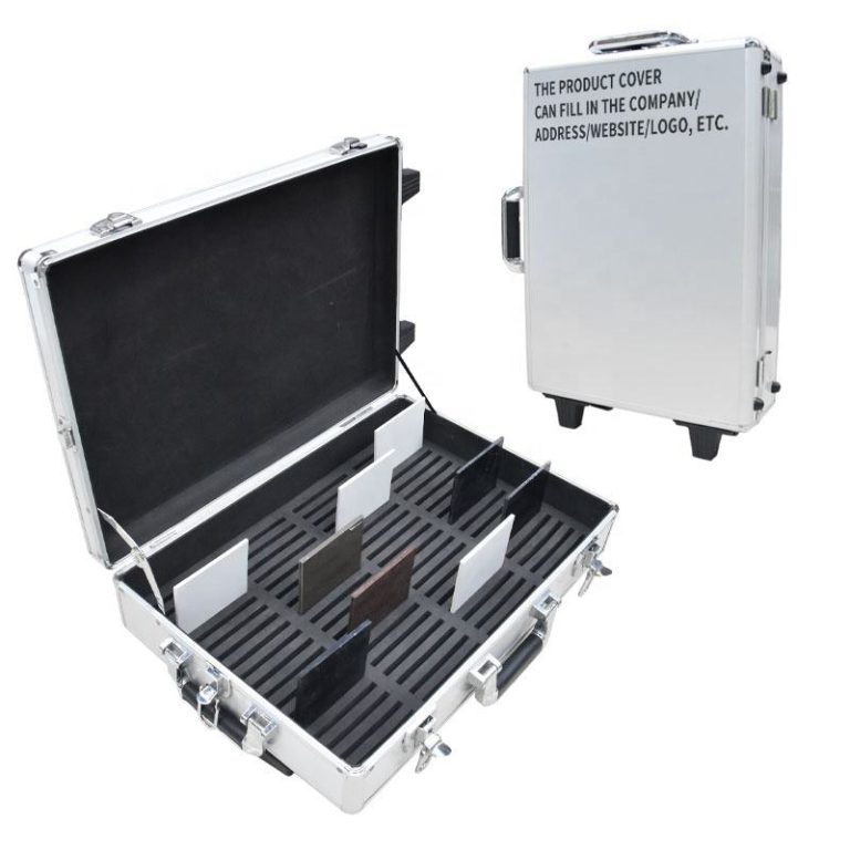Highlight the Stand – out Features of Slate Veneer Sample Display Aluminum Case-LGX002-3  LGX002-3