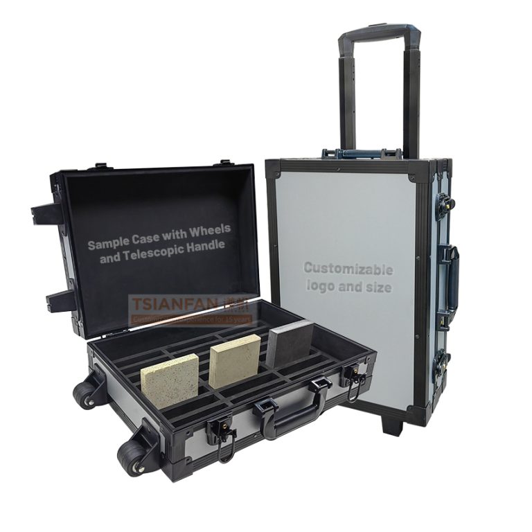 Business Tile Sample Case with Integrated Pulling Rod-PX018  PX018